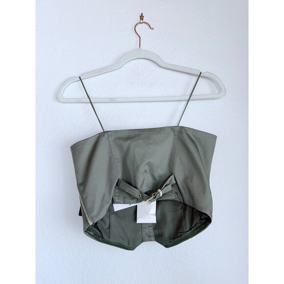 NWT Generation Love Susanna Gabardine Strapless Cropped Vestier Olive Green XS - Picture 8 of 16